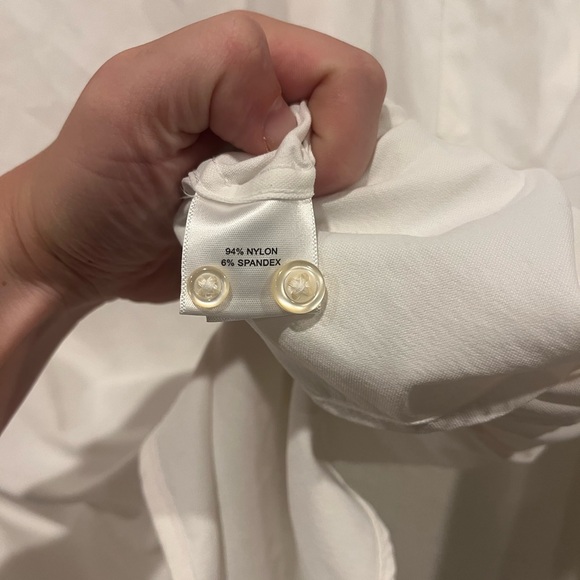 Peter Millar Golf Polo Shirt Men’s Medium White Stretch Long Sleeve Logo EUC - Picture 2 of 6